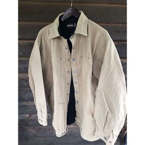 Jesse James Lg Workwear Jacket Industrial Canvas Lined Distressed Carhart style